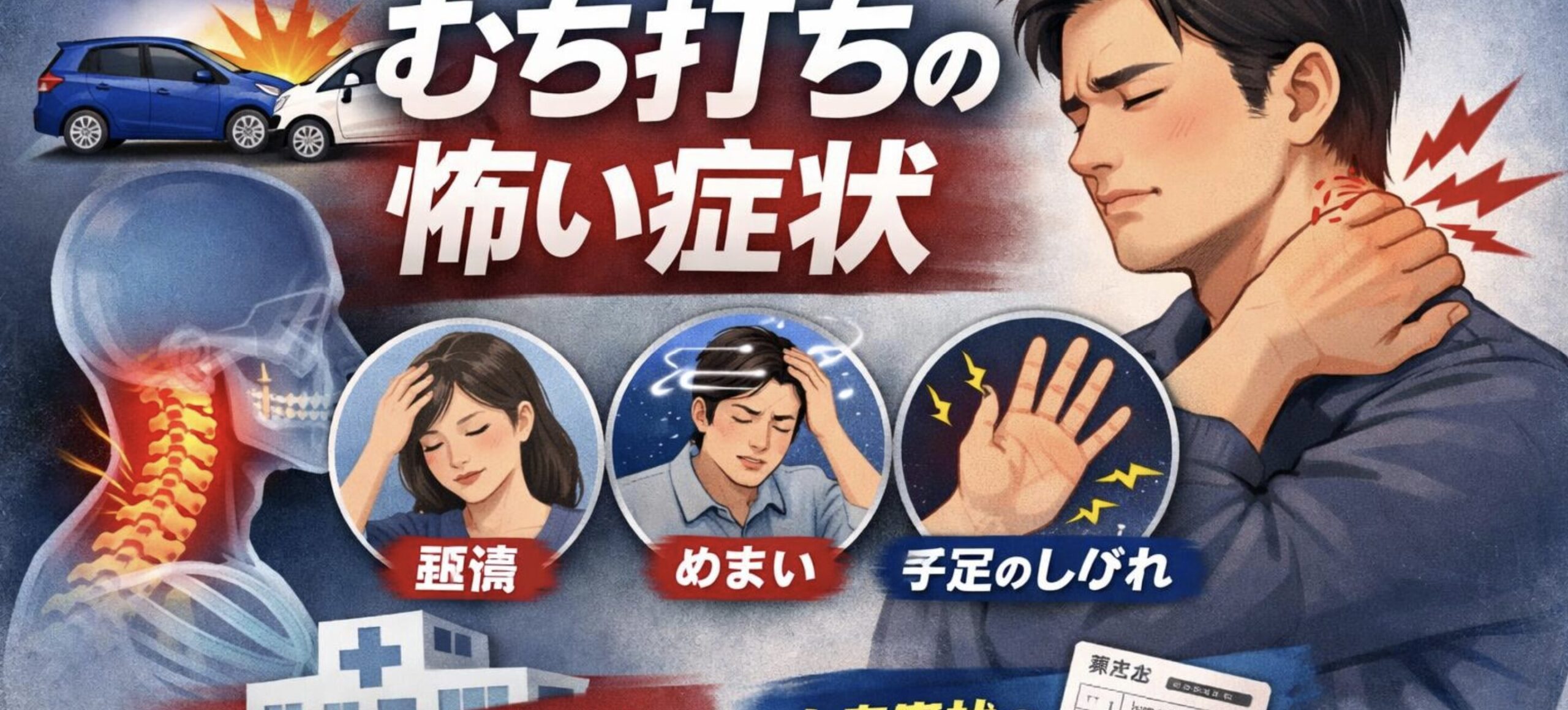 【交通事故】後から出る「むち打ち」の怖い症状とは？見逃してはいけないサイン
